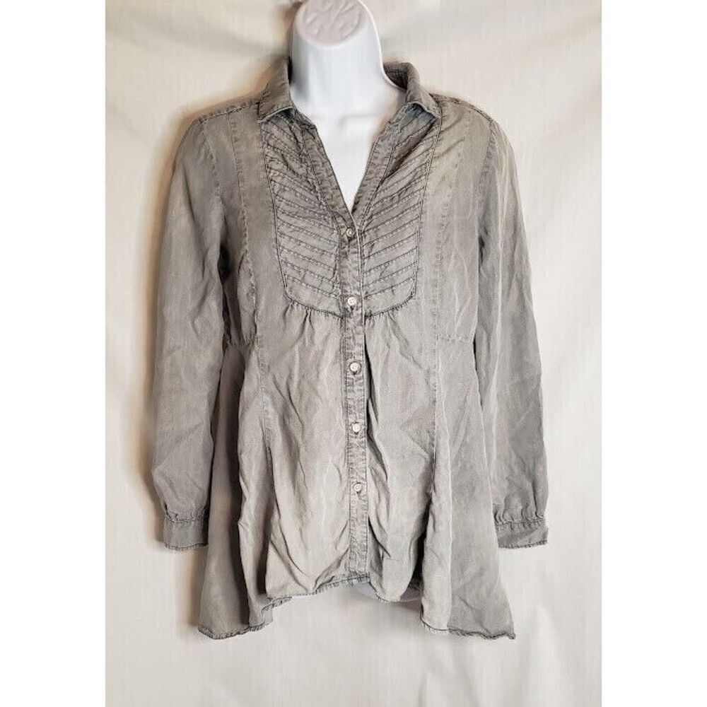 Vintage America Blues (Size S) Long Sleeve Button-Up Collared Blouse